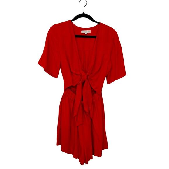 Thakoon Red Tie Front Romper Sz 8 - Picture 6 of 8